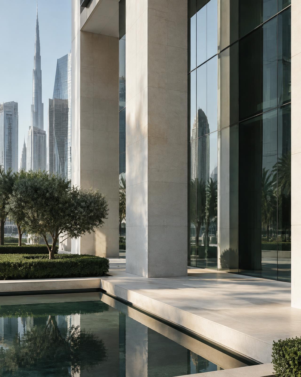 Modern architecture in Dubai's business district